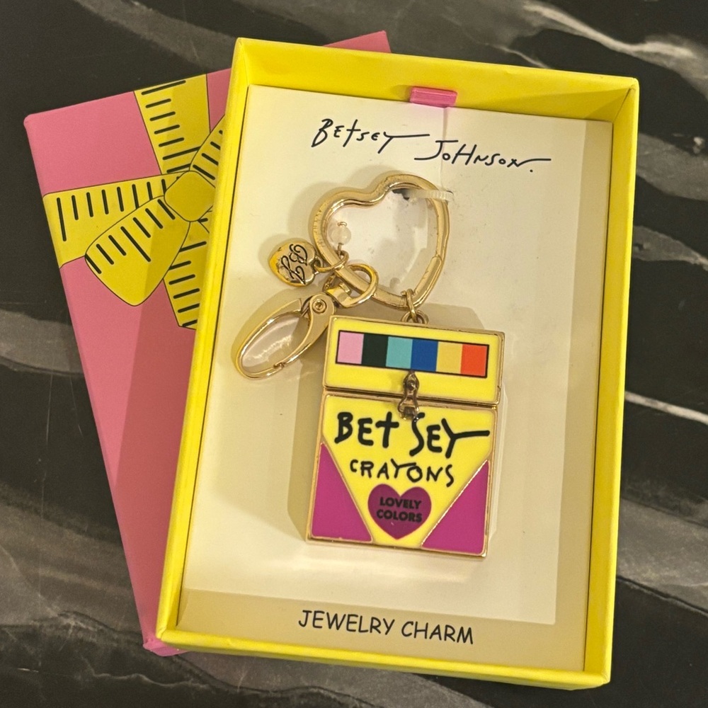 Betsey Johnson Vibrant Crayon Charm Keychain | teacher appreciation gift